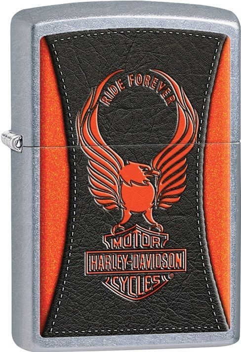 Zippo Harley-Davidson Leathered Eagle Street Chrome Windproof Lighter | 28823
