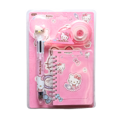 Hello Kitty Stationery Set - Notebook, Multicolor Pen & Correction Tape - Pink Design | WJ2205D
