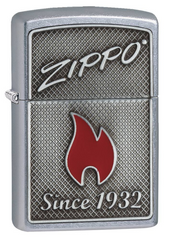 Zippo Zippo & Flame Emblem Street Chrome Windproof Lighter | 29650