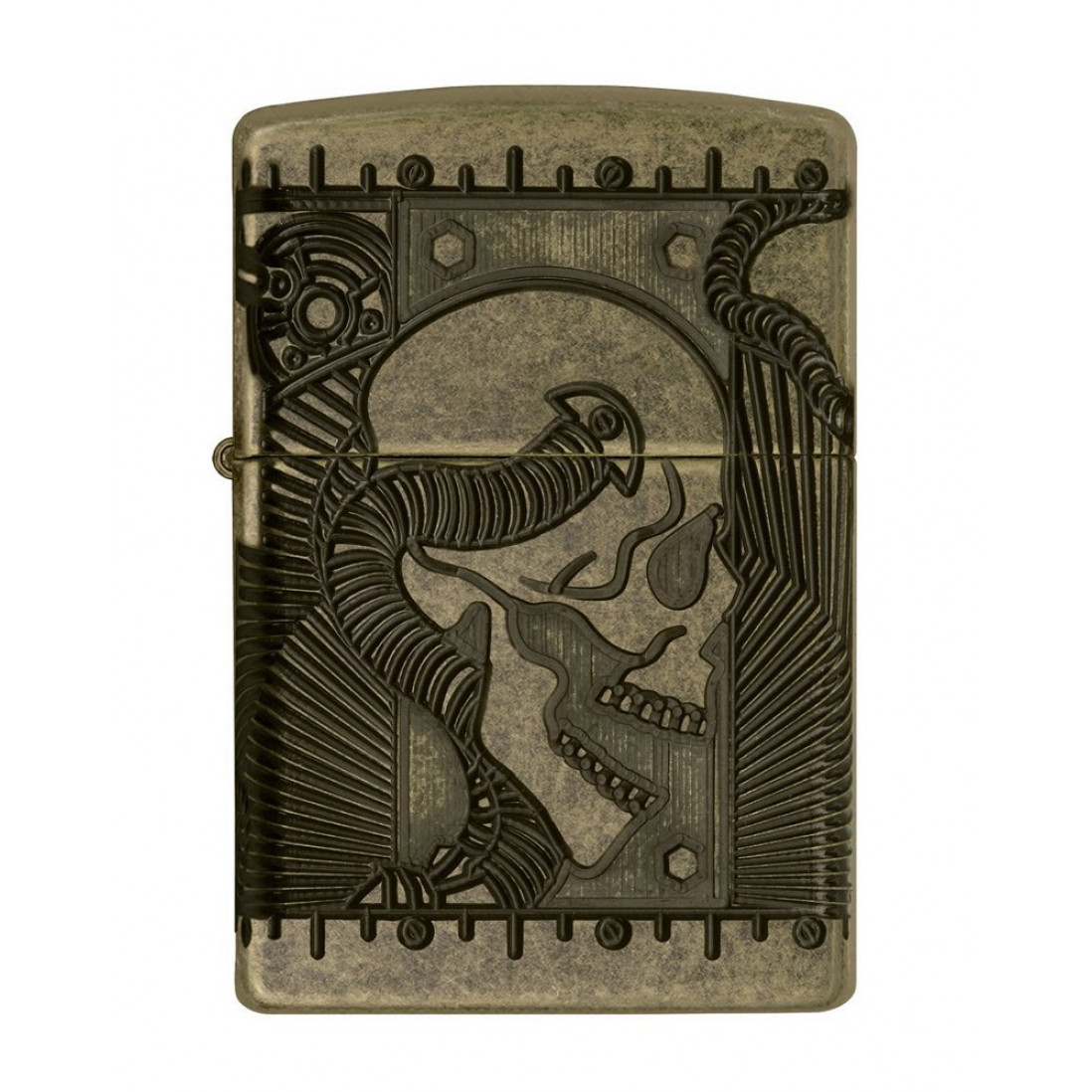 Zippo Armor Steampunk Skull 360 Multi-Cut Lighter - Antique Brass | 29268