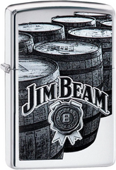 Zippo Jim Beam Barrels High Polish Chrome Windproof Lighter | 29324
