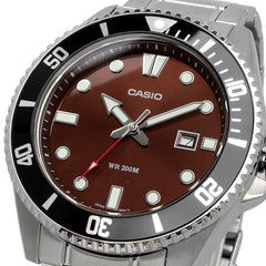 Casio Men 3H Watch - Silver / Brown / Black | MDV-107D-5AVDF