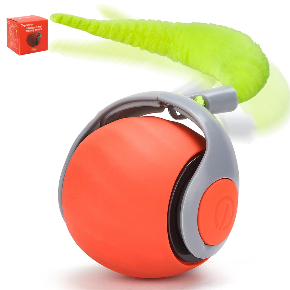 Interactive Cat Ball Toy with Tail, Auto Rolling & 2 Speeds | IG120
