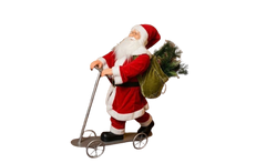 Santa Claus Christmas Scooter Decoration with Gift Sack | S17232