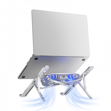 WIWU S400 PRO 2 IN 1 laptop stand with Fan ,Silver | S400PRO