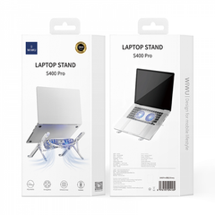 WIWU S400 PRO 2 IN 1 laptop stand with Fan ,Silver | S400PRO