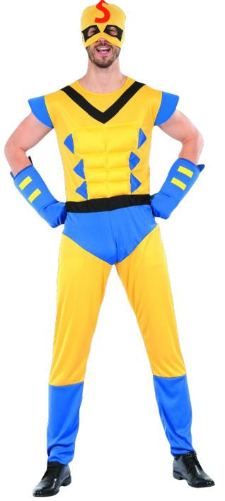 Yellow and Blue Hero Costume (Jumpsuit, Mask & Gloves) | 99683