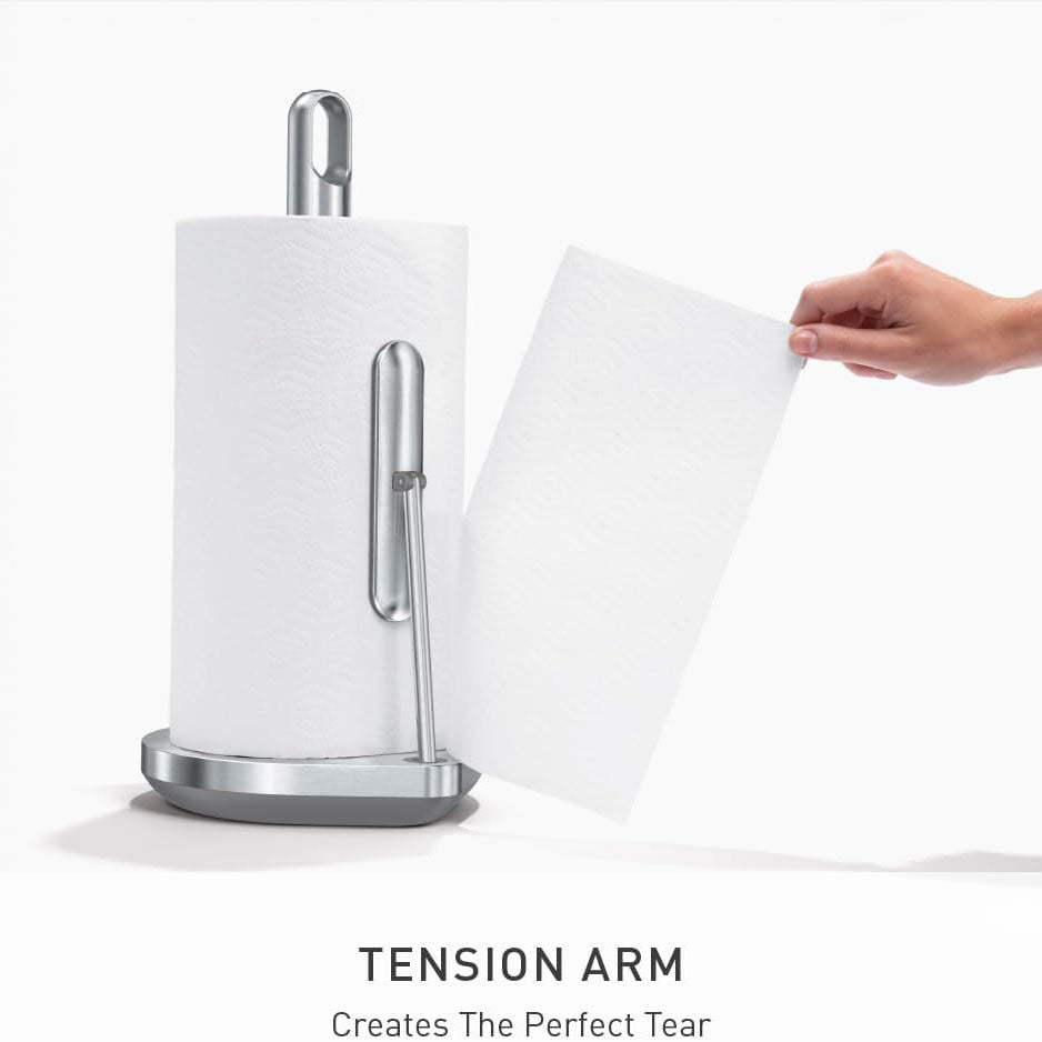 Simplehuman Standing Paper Towel Holder with Spray Pump, Brushed Stainless Steel