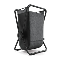 Simplehuman single x-frame laundry hamper, 100% recycled polyester removable laundry baskets with easy carry handles, heavy-gauge steel frame, black, 65L