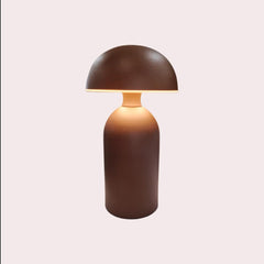SK Brown Modern Rechargeable Mushroom Table Lamp 23 cm - Metal Finish | sk195144