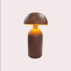 SK Brown Modern Rechargeable Mushroom Table Lamp 23 cm - Metal Finish | sk195144