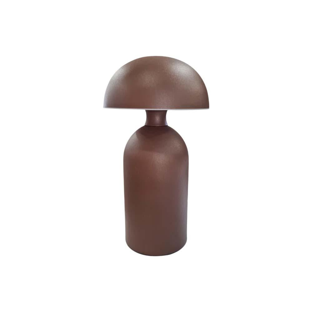 SK Brown Modern Rechargeable Mushroom Table Lamp 23 cm - Metal Finish | sk195144