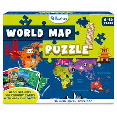 Skillmatics World Map Puzzle, 96-Piece Jigsaw Puzzle