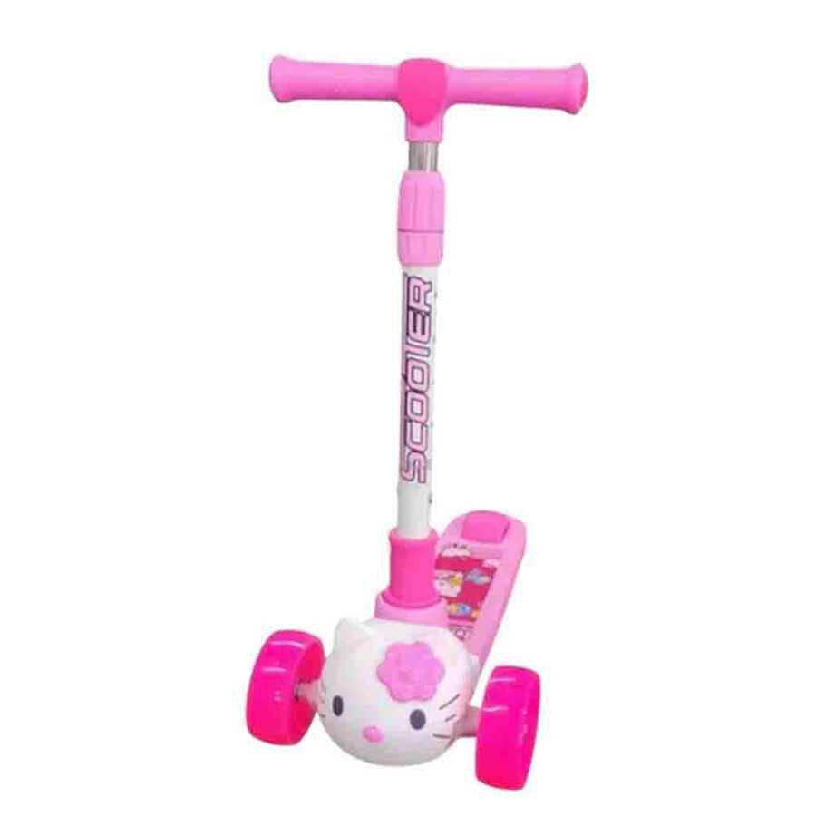 سكوتر Hello Kitty وردي ثلاثي العجلات - مقبض قابل للتعديل | ALYM-802