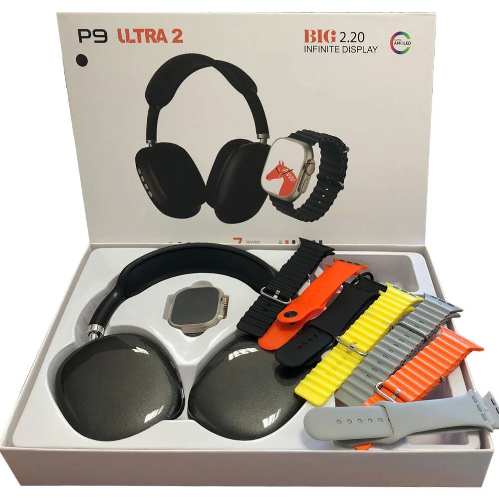 P9 Ultra 2 - Smart Watch 7 In 1 With Headphone | P9-ULT2-BK