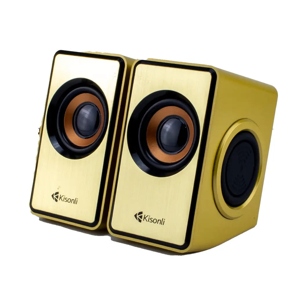 Kisonli T-007 2*3W Wired USB Computer system Speakers 4 - Gold | T-007