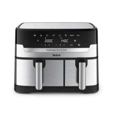 Tefal Easy Fry Dual Zone Air Fryer & Grill , 8.3L, Stainless Steel | EY905D40