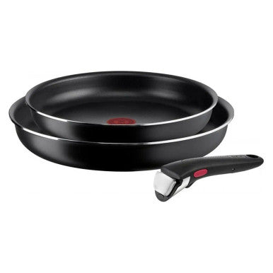 Tefal Ingenio Easy Cook & Clean Black Aluminum 3 Piece Pan Set (2 Units 24 cm & 28 cm) | L1539143