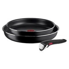Tefal Ingenio Easy Cook & Clean Black Aluminum 3 Piece Pan Set (2 Units 24 cm & 28 cm) | L1539143