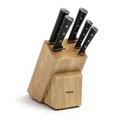 Tefal Ice Force Wooden Block with 5 Knives German stainless steel | K232S574