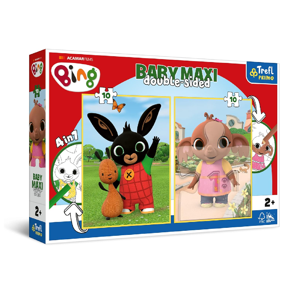 Trefl 2 Puzzles - Baby Maxi Puzzle wit Colouring Books on the Back | 43002
