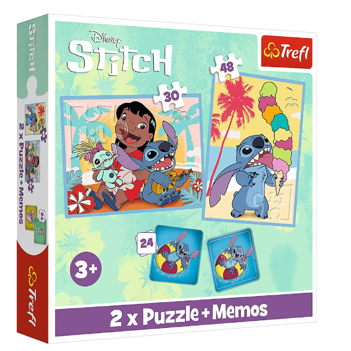 Trefl 3-in-1 Lilo & Stitch Puzzle - 24 to 48 Pcs | 93585