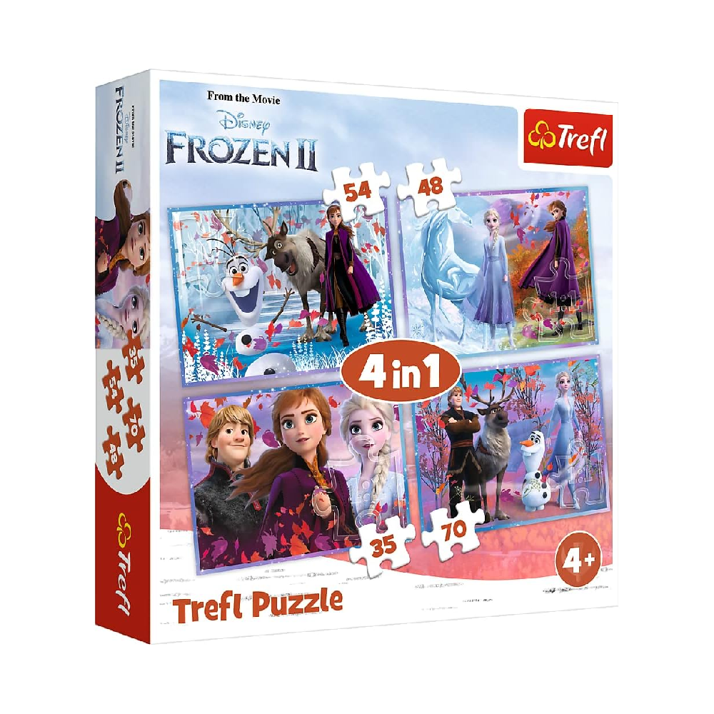 Trefl 4 في 1 رحلة إلى المجهول أحجية ديزني فروزن 2 - 35-70 قطعة | 34323
