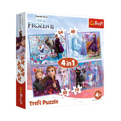 Trefl 4 في 1 رحلة إلى المجهول أحجية ديزني فروزن 2 - 35-70 قطعة | 34323
