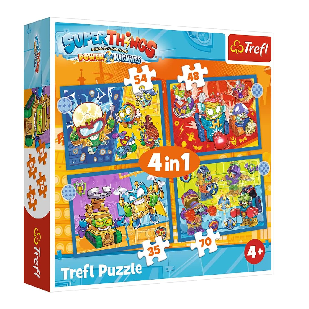 Trefl 4-in-1  Super Action Super Things Puzzle - 35-70 Pcs | 34390/1