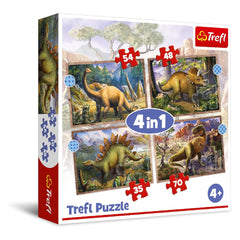 Trefl 4-in-1 Interesting Dinosaurs Puzzle - 35-70 Pcs | 34383
