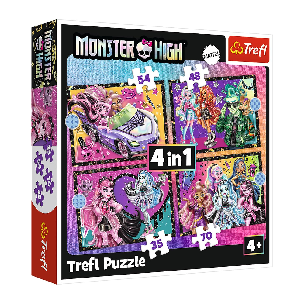 بازل تريفل يوم مثير Monster High 4 في 1 - 35-70 قطعة | 34655