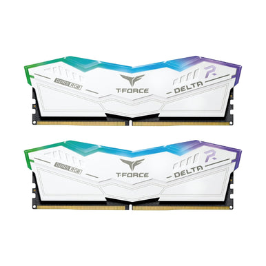 TEAMGROUP T-Force Delta RGB DDR5 Ram 32GB (2x16GB) 6000MHz PC5-48000 CL38 Intel XMP 3.0 & AMD Expo Compatible Desktop Memory Module Ram - White | FF4D532G6000HC38ADC01