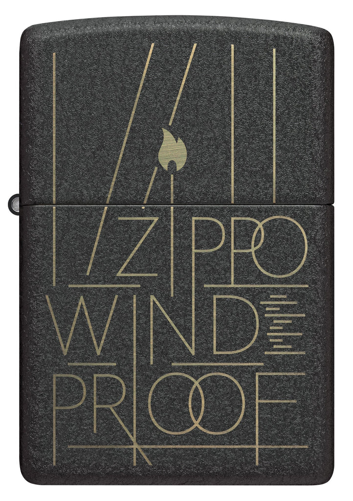 Zippo Line Art Zippo Design Black Crackle Windproof Lighter | 46172