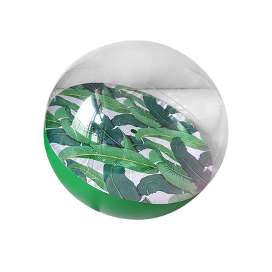 Inflatable Beach Ball with Tropical Leaf Design – Fun Summer Pool Toy | 583-48