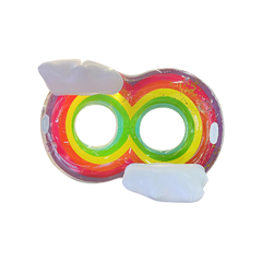 Inflatable Rainbow Double Tube Pool Float - Fun Water Toy with Pillow | 585-33