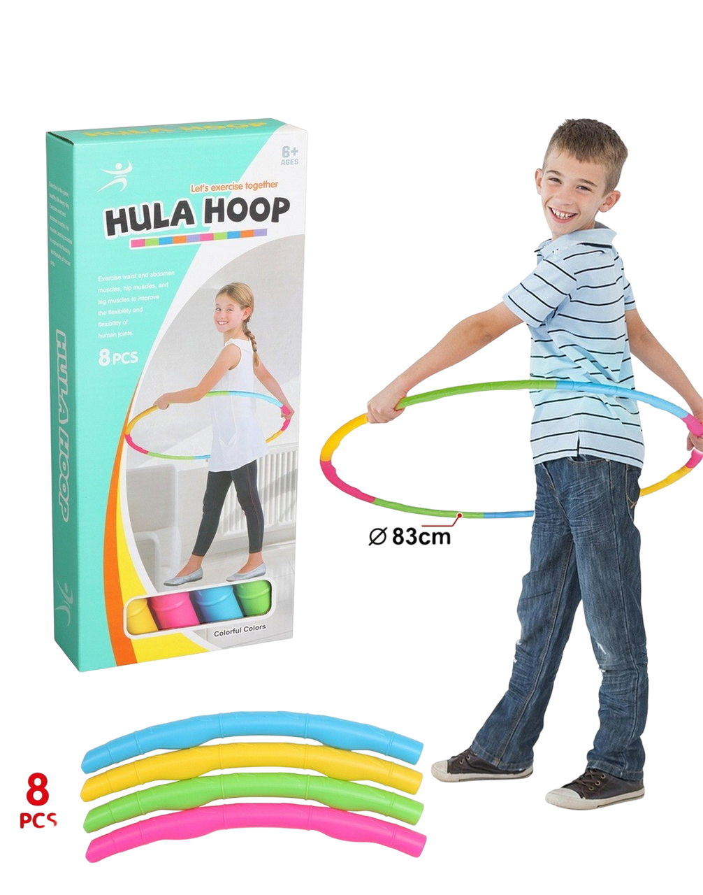 DIY Assemble Hula Hoop for Kids - 8 Pieces, 83cm | 128-1