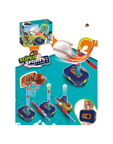 Kids All-in-One Super Sports Set - Basketball & Baseball | 7007-1A