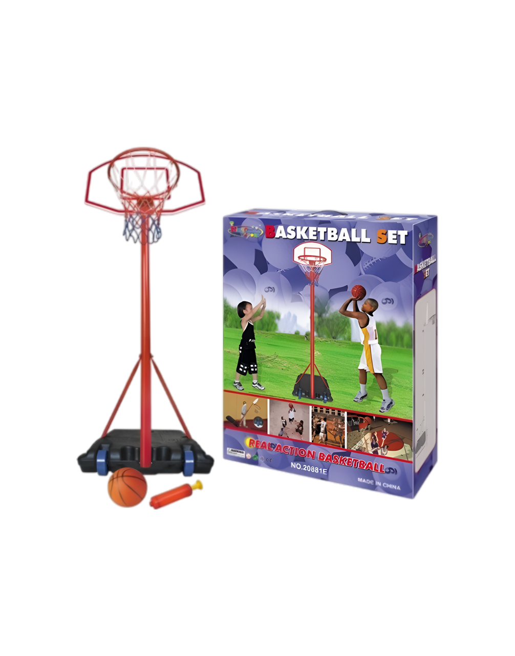 Kids Basketball Hoop Stand Set with Ball & Pump | 20881E