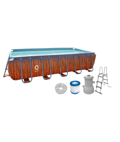 Jilong Avenli Rectangular Frame Wooden Pool Set with Filter Pump & Ladder - 540×250×100cm | 17824EU