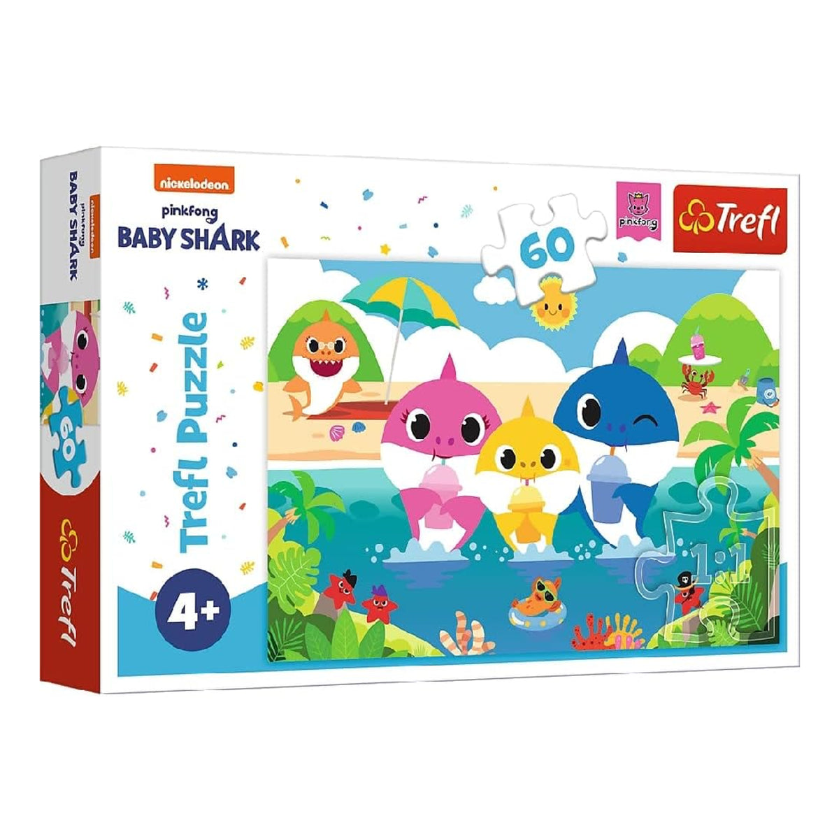 Trefl Nickelodeon: Colorful Baby Shark Puzzles - 60 Pcs | 17370