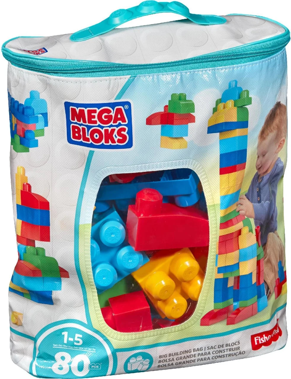 MEGA BLOKS First Builders Big Building Bag Classic - 80 Pieces | DCH63