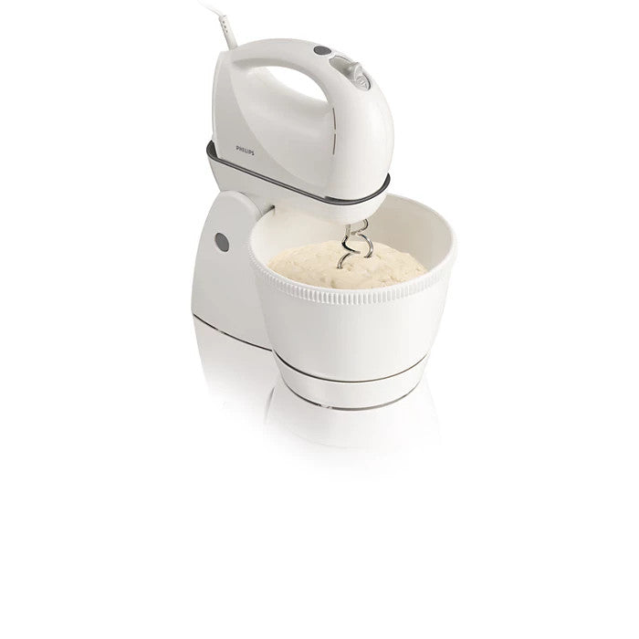 Philips Stand Mixer - 400W, 3 Speeds + Turbo, White | HR1565