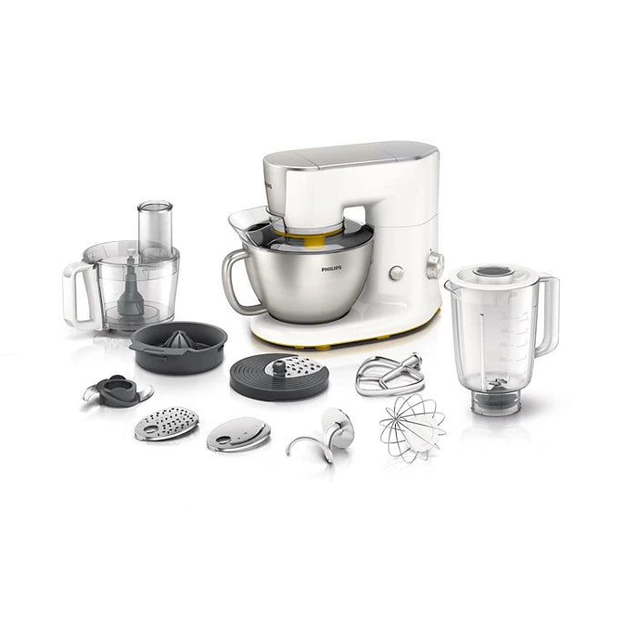 Philips Avance Collection Kitchen Machine - 900W, White & Yellow | HR7954/01