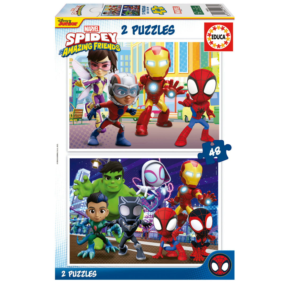 Educa Marvel Spidey and His Amazing Friends – 2 Puzzles 48 pcs | 19678