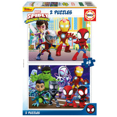 Educa Marvel Spidey and His Amazing Friends – 2 Puzzles 48 pcs | 19678