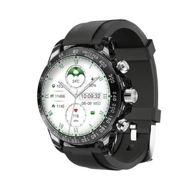 Porodo Raytona Smart Watch Black dial + Silicon Strap + Silver Strap | PD-RAYTONA-BK