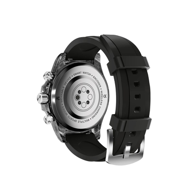Porodo Raytona Smart Watch Black dial + Silicon Strap + Silver Strap | PD-RAYTONA-BK