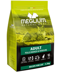 Meglium Natural Meal Chicken, Beef & Vegetables Adult Dry Cat Food 1.5kg