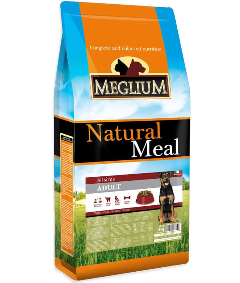 Meglium Natural Meal Beef, Chicken & Vegetables Adult All Breed Sizes Dry Dog Food 15kg