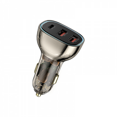 WIWU Zinc Alloy 90W Car charger Wi-QC013 - Translucent Black | WI-QC013-TBLK